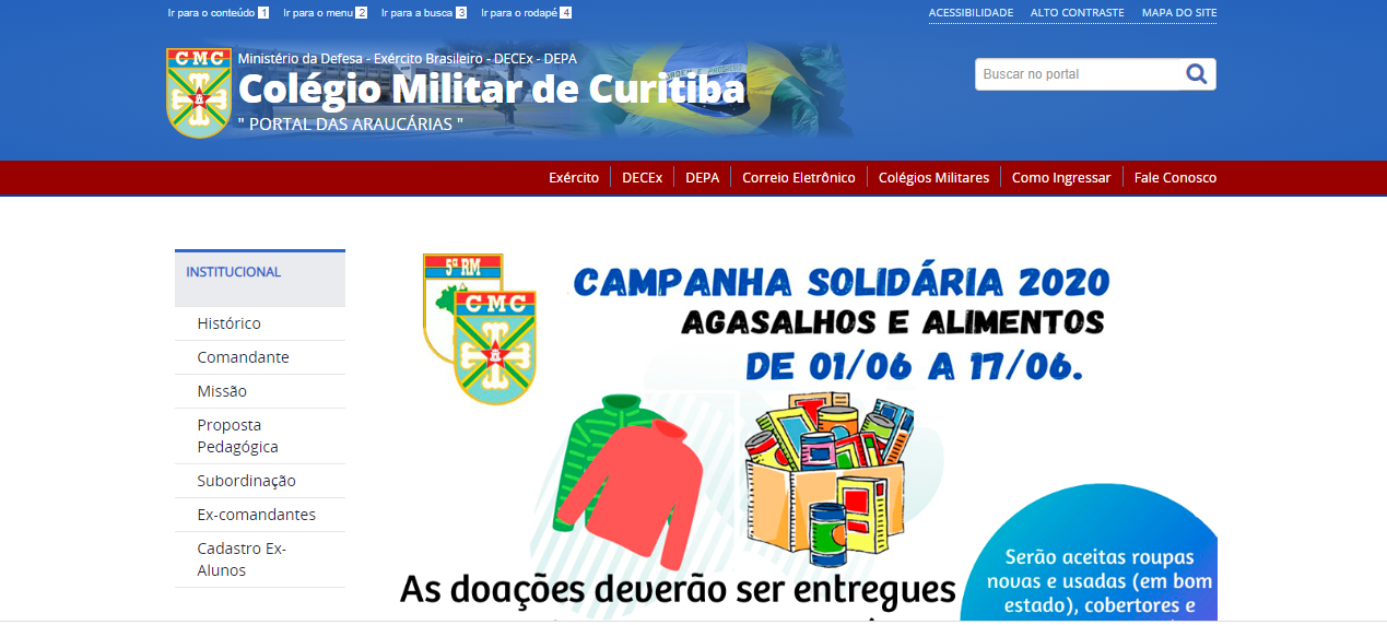 Inscrições Colégio Militar Curitiba 2021